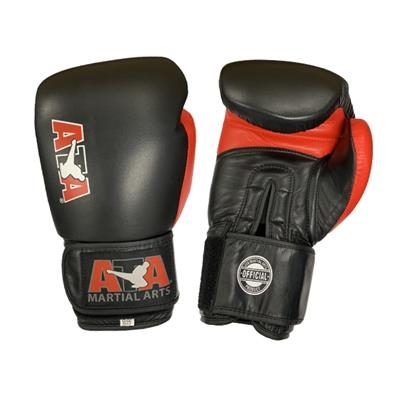 Official ATA Boxing Gloves Leather Black/Red